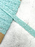 Muted Turquoise Stretch Lace Trim Remnant 9 yards Irregular SKLT00318B